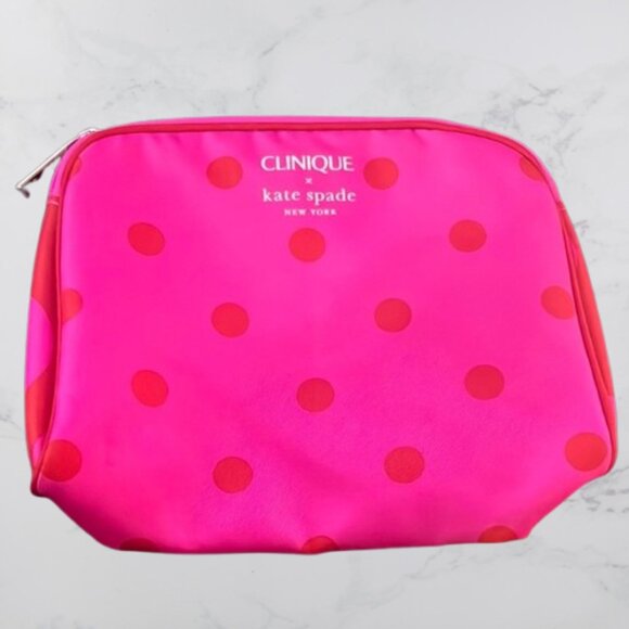 Clinique x Kate Spade Pink Polka Dot Pouch - Picture 1 of 5